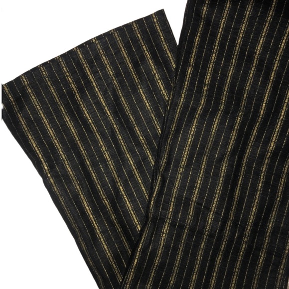 NWOT- Alice + Olivia Black & Gold Pinstripe Flare Leg Pants - Picture 3 of 6